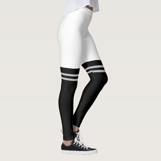 Leggings - Japans Knie Hoge Faux Sokken B/W (Rechts)