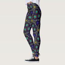 Leggings Jimette Design blauw wit geel zwart