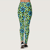 Leggings Jimette Design geel blauw en zwart (Achterkant)