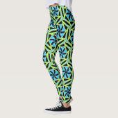 Leggings Jimette Design geel blauw en zwart (Links)