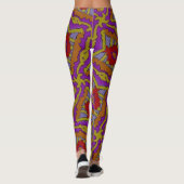 Leggings Jimette Design geel rood oranje paars (Achterkant)