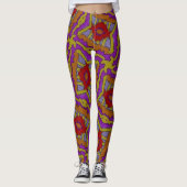 Leggings Jimette Design geel rood oranje paars (Voorkant)