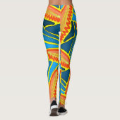 Leggings Jimette Design in oranje geel blauw (Achterkant)