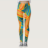 Leggings Jimette Design in oranje geel blauw (Voorkant)