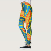 Leggings Jimette Design in oranje geel blauw (Links)