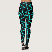Leggings Jimette Design turquoise en Black (Achterkant)