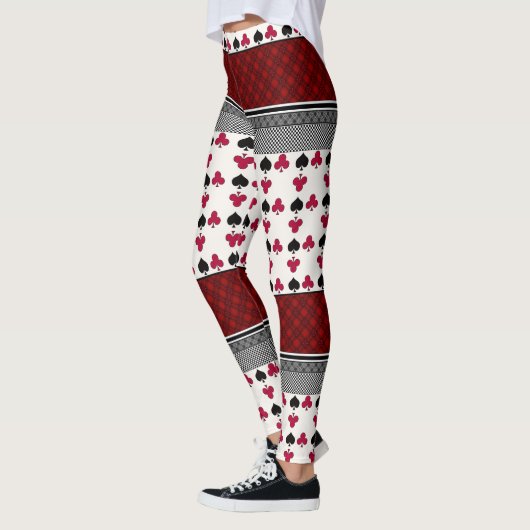 Leggings - jongerenkaartspel met zwarte en rode mo (Links)