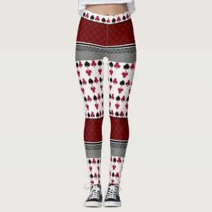 Leggings - jongerenkaartspel met zwarte en rode mo