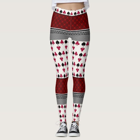 Leggings - jongerenkaartspel met zwarte en rode mo (Voorkant)