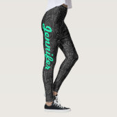 Leggings JOUW NAAM Black Paisley Exercise Pants (Rechts)
