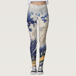 Leggings KANJI LIVE JAPANESE WOODBLOCK PRINT