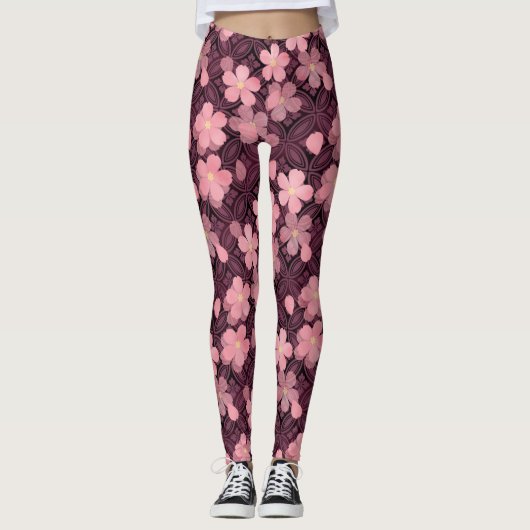 leggings kersen bloesem (Voorkant)