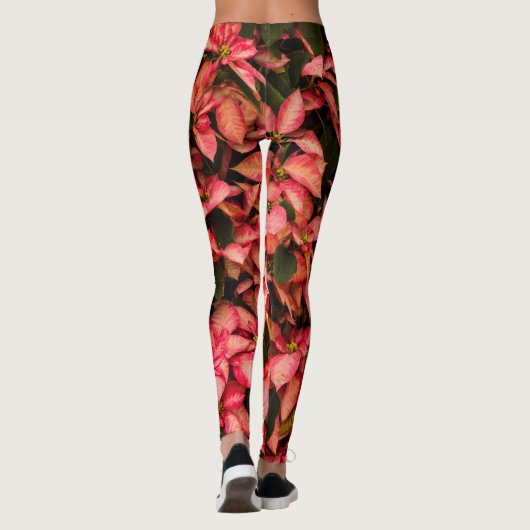 Leggings kerstbloem Poinsettia (Achterkant)
