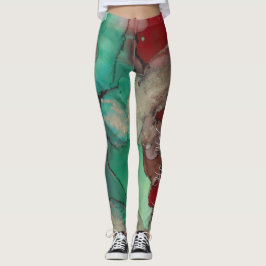 Leggings, kerstlezen en groen ontwerp leggings