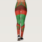 Leggings ~ Kerstrood en groen (Achterkant)