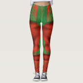 Leggings ~ Kerstrood en groen (Voorkant)