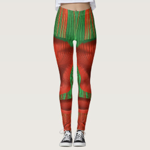 Leggings ~ Kerstrood en groen