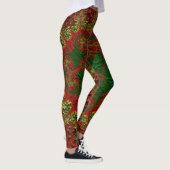 Leggings ~ Kerstrood goud en groen (Rechts)
