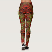 Leggings ~ Kerstrood goud en groen (Achterkant)