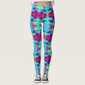 Leggings kosmische Neon Palm Trees Pattern (Voorkant)