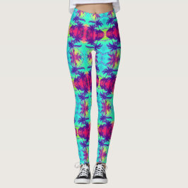 Leggings kosmische Neon Palm Trees Pattern