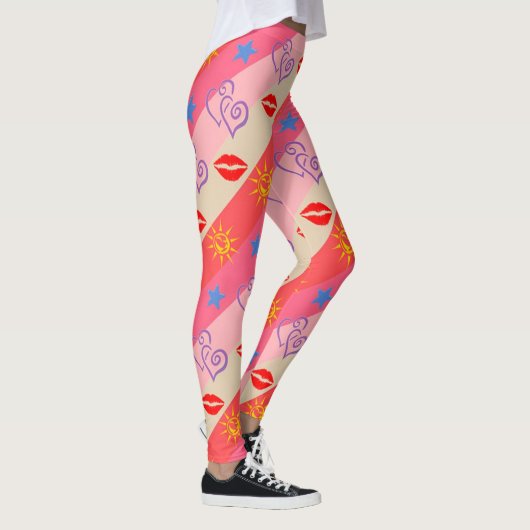 Leggings/lips, harten, sterren, zon en strips leggings (Rechts)