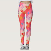 Leggings/lips, harten, sterren, zon en strips leggings (Voorkant)