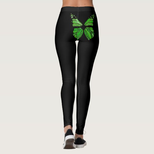Leggings Lyme Ziekte Bewustzijn met Vlinder (Achterkant)