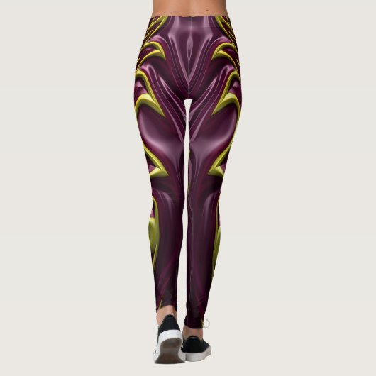 Leggings ~ maroon gold (Achterkant)