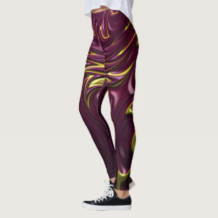 Leggings ~ maroon gold