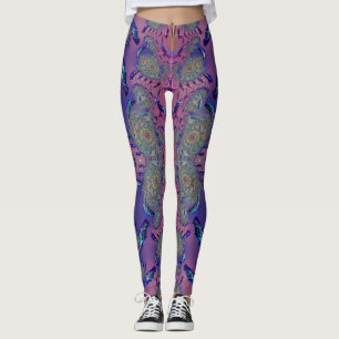 Leggings ~mauve blauw groen 3D ~ Origineel