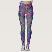 Leggings ~mauve blauw groen 3D ~ Origineel