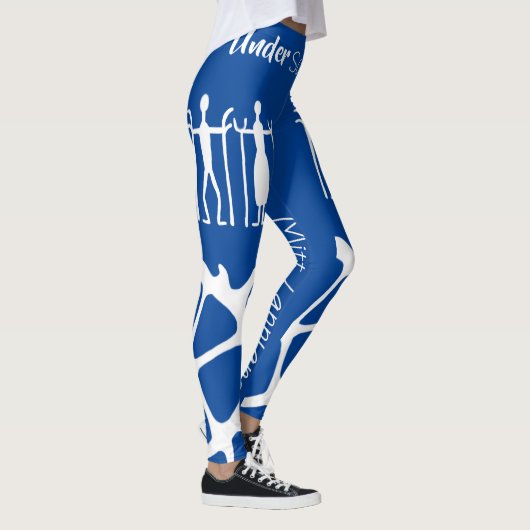 Leggings Med Samiskt Inspererat Mönster Blå Vita (Rechts)