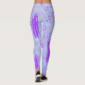 Leggings met Abstract blauw en Paars ontwerp (Achterkant)