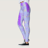 Leggings met Abstract blauw en Paars ontwerp (Links)