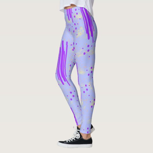 Leggings met Abstract blauw en Paars ontwerp (Links)
