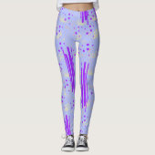 Leggings met Abstract blauw en Paars ontwerp (Voorkant)