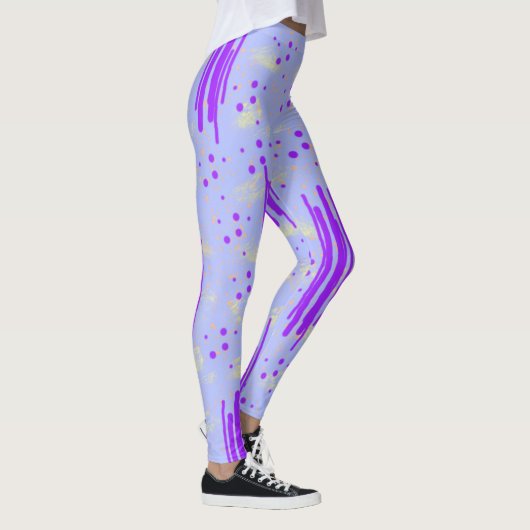 Leggings met Abstract blauw en Paars ontwerp (Rechts)