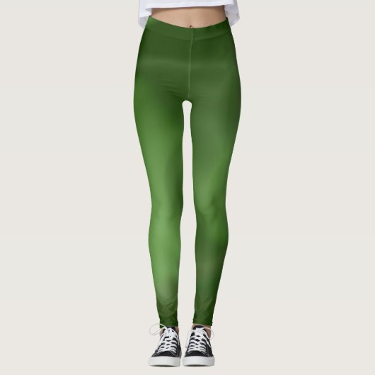 Leggings met abstract Groen Ontwerp van de Stroom (Voorkant)