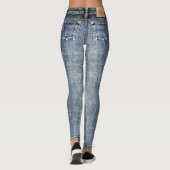 Leggings met all-over print en distressed wash jea (Achterkant)