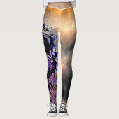LEGGINGS MET BEHAALDE TIGER EN STORM SKY (Voorkant)