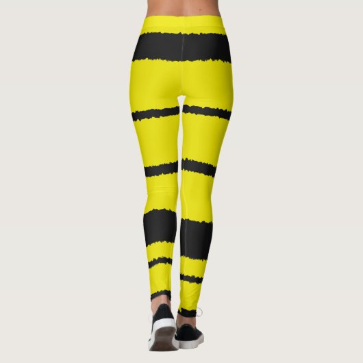 Leggings met bijen geïnspireerd geel en zwart stre (Achterkant)