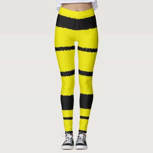 Leggings met bijen geïnspireerd geel en zwart stre (Voorkant)