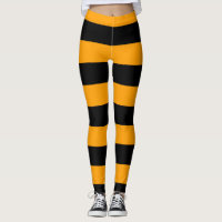 Leggings met bijengeel en zwarte streep