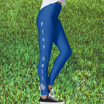 Leggings met blauw Baseball Play Ball<br><div class="desc">De blauwe leggings van de Ball van het Spel met twee impressies van witte baseballetjes met rood stikken zijn leuk en flirt leggings. Deze leggings met thema's in de kerksport kunnen in verschillende basiskleuren worden aangepast en de tekst van deze sportieve leggings kan worden aangepast aan uw stijl. Veel plezier...</div>