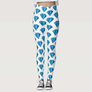 Leggings met blauw diamant