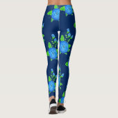 Leggings met blauw Roos (Achterkant)