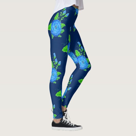 Leggings met blauw Roos (Rechts)