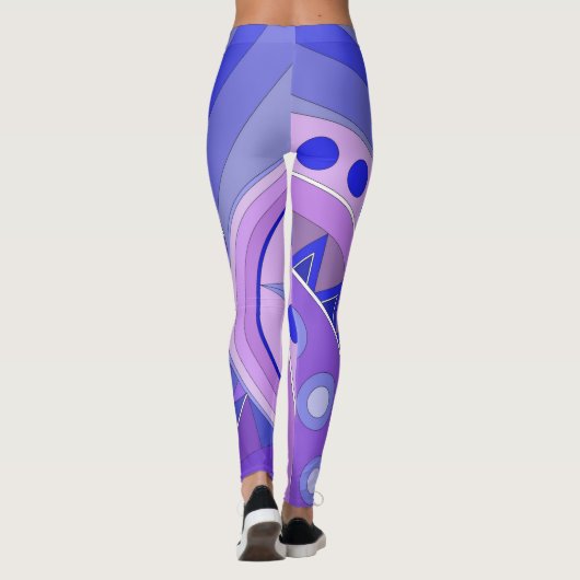 Leggings met blauwe casual kunst (Achterkant)