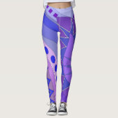 Leggings met blauwe casual kunst (Voorkant)